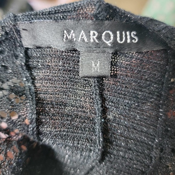 Marquis Ribbed Surplice Sweater Dress v neck black sz M - Picture 8 of 10